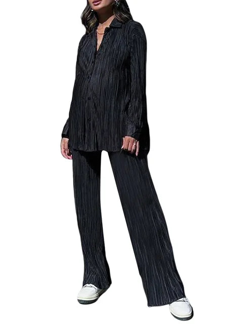 Ensemble Chemise et Pantalon Plissés